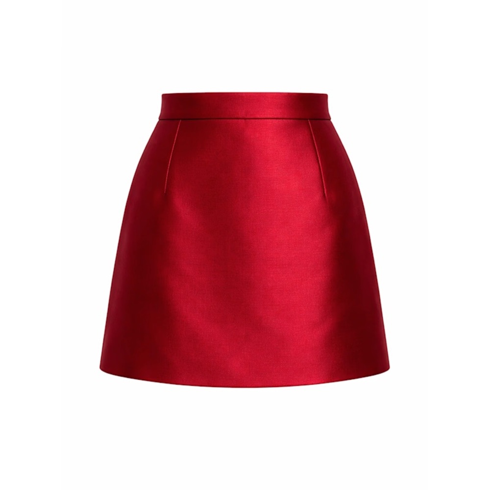 Kate Spade, Handcrafted Silk Mini Skirt In Deep Red, size 4